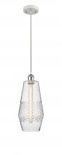  516-1P-WPC-G684-7 - Windham - 1 Light - 7 inch - White Polished Chrome - Cord hung - Mini Pendant