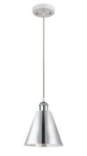  516-1P-WPC-MBC-8-PC - Berkshire - 1 Light - 8 inch - White Polished Chrome - Cord hung - Mini Pendant