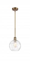  516-1S-BB-G1215-8 - Athens Water Glass - 1 Light - 8 inch - Brushed Brass - Mini Pendant