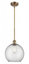  516-1S-BB-G122-10CSN - Farmhouse Chicken Wire - 1 Light - 10 inch - Brushed Brass - Mini Pendant