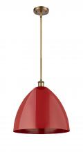  516-1S-BB-MBD-16-RD - Plymouth - 1 Light - 16 inch - Brushed Brass - Pendant