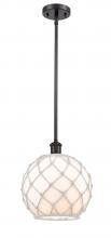  516-1S-OB-G121-10RW - Farmhouse Rope - 1 Light - 10 inch - Oil Rubbed Bronze - Mini Pendant