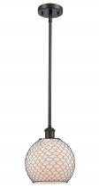  516-1S-OB-G121-8CBK - Farmhouse Chicken Wire - 1 Light - 8 inch - Oil Rubbed Bronze - Mini Pendant