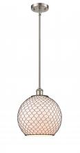  516-1S-SN-G121-10CBK - Farmhouse Chicken Wire - 1 Light - 10 inch - Brushed Satin Nickel - Mini Pendant