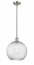  516-1S-SN-G1214-12 - Athens Twisted Swirl - 1 Light - 12 inch - Brushed Satin Nickel - Mini Pendant