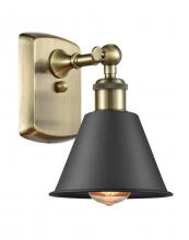  516-1W-AB-M8-BK - Smithfield - 1 Light - 7 inch - Antique Brass - Sconce