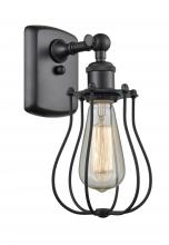  516-1W-BK-CE513 - Muselet - 1 Light - 6 inch - Matte Black - Sconce