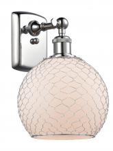  516-1W-PC-G121-8CSN - Farmhouse Chicken Wire - 1 Light - 8 inch - Polished Chrome - Sconce