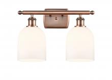  516-2W-AC-G558-6GWH - Bella - 2 Light - 16 inch - Antique Copper - Bath Vanity Light