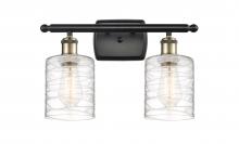  516-2W-BAB-G1113 - Cobbleskill - 2 Light - 15 inch - Black Antique Brass - Bath Vanity Light