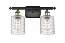  516-2W-BAB-G112C-5CL - Cobbleskill - 2 Light - 15 inch - Black Antique Brass - Bath Vanity Light