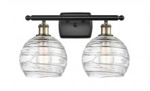  516-2W-BAB-G1213-8 - Athens Deco Swirl - 2 Light - 18 inch - Black Antique Brass - Bath Vanity Light