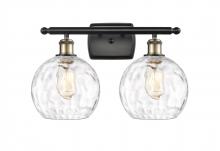  516-2W-BAB-G1215-8 - Athens Water Glass - 2 Light - 18 inch - Black Antique Brass - Bath Vanity Light