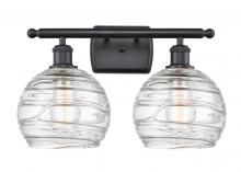  516-2W-BK-G1213-8 - Athens Deco Swirl - 2 Light - 18 inch - Matte Black - Bath Vanity Light