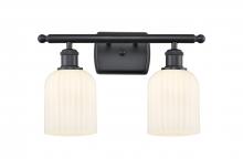  516-2W-BK-G559-5GWH - Bridal Veil - 2 Light - 15 inch - Matte Black - Bath Vanity Light