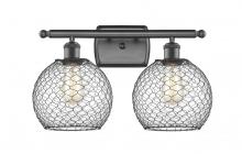  516-2W-OB-G122-8CBK - Farmhouse Chicken Wire - 2 Light - 18 inch - Oil Rubbed Bronze - Bath Vanity Light