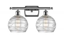  516-2W-PC-G1213-8 - Athens Deco Swirl - 2 Light - 18 inch - Polished Chrome - Bath Vanity Light