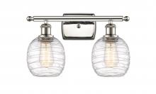  516-2W-PN-G1013 - Belfast - 2 Light - 16 inch - Polished Nickel - Bath Vanity Light