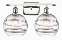  516-2W-PN-G556-8CL - Rochester - 2 Light - 18 inch - Polished Nickel - Bath Vanity Light