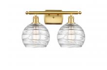  516-2W-SG-G1213-8 - Athens Deco Swirl - 2 Light - 18 inch - Satin Gold - Bath Vanity Light