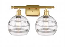  516-2W-SG-G556-8CL - Rochester - 2 Light - 18 inch - Satin Gold - Bath Vanity Light