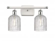  516-2W-WPC-G559-5CL - Bridal Veil - 2 Light - 15 inch - White Polished Chrome - Bath Vanity Light