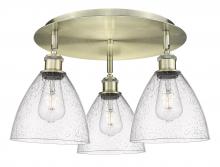  516-3C-AB-GBD-754 - Bristol - 3 Light - 19 inch - Antique Brass - Flush Mount