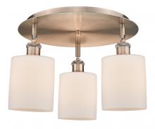  516-3C-AC-G111 - Cobbleskill - 3 Light - 17 inch - Antique Copper - Flush Mount