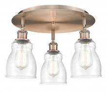  516-3C-AC-G394 - Ellery - 3 Light - 17 inch - Antique Copper - Flush Mount