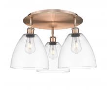  516-3C-AC-GBD-92 - Bristol - 3 Light - 21 inch - Antique Copper - Flush Mount