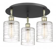  516-3C-BAB-G1113 - Cobbleskill - 3 Light - 17 inch - Black Antique Brass - Flush Mount