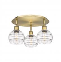  516-3C-BB-G556-6CL - Rochester - 3 Light - 18 inch - Brushed Brass - Flush Mount