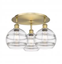  516-3C-BB-G556-8CL - Rochester - 3 Light - 20 inch - Brushed Brass - Flush Mount