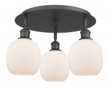  516-3C-BK-G101 - Belfast - 3 Light - 18 inch - Matte Black - Flush Mount