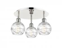  516-3C-PN-G1213-6 - Athens Deco Swirl - 3 Light - 18 inch - Polished Nickel - Flush Mount