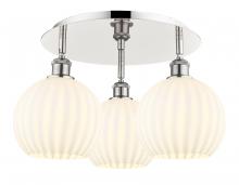  516-3C-PN-G1217-8WV - White Venetian - 3 Light - 20 inch - Polished Nickel - Flush Mount