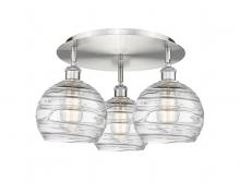  516-3C-SN-G1213-8 - Athens Deco Swirl - 3 Light - 20 inch - Satin Nickel - Flush Mount