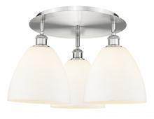  516-3C-SN-GBD-91 - Bristol - 3 Light - 21 inch - Satin Nickel - Flush Mount