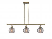  516-3I-AB-G1213-6SM - Athens Deco Swirl - 3 Light - 36 inch - Antique Brass - Cord hung - Island Light