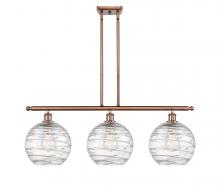  516-3I-AC-G1213-10 - Athens Deco Swirl - 3 Light - 37 inch - Antique Copper - Cord hung - Island Light