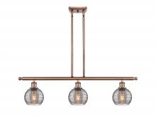  516-3I-AC-G1213-6SM - Athens Deco Swirl - 3 Light - 36 inch - Antique Copper - Cord hung - Island Light