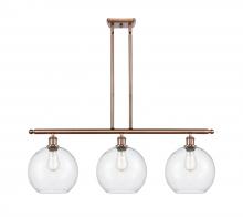  516-3I-AC-G124-10 - Athens - 3 Light - 37 inch - Antique Copper - Stem Hung - Island Light