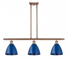  516-3I-AC-MBD-75-BL - Plymouth - 3 Light - 36 inch - Antique Copper - Cord hung - Island Light