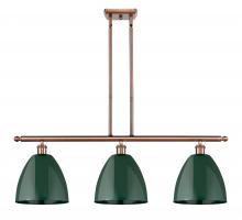  516-3I-AC-MBD-9-GR - Plymouth - 3 Light - 36 inch - Antique Copper - Cord hung - Island Light