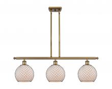  516-3I-BB-G121-8CBK - Farmhouse Chicken Wire - 3 Light - 36 inch - Brushed Brass - Cord hung - Island Light