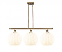  516-3I-BB-G1217-12WV - White Venetian - 3 Light - 39 inch - Brushed Brass - Stem Hung - Island Light