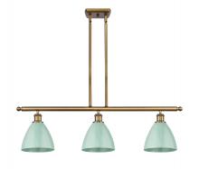  516-3I-BB-MBD-75-SF - Plymouth - 3 Light - 36 inch - Brushed Brass - Cord hung - Island Light