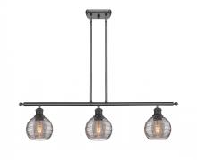  516-3I-BK-G1213-6SM - Athens Deco Swirl - 3 Light - 36 inch - Matte Black - Cord hung - Island Light