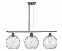  516-3I-BK-G122-10CSN - Farmhouse Chicken Wire - 3 Light - 37 inch - Matte Black - Cord hung - Island Light