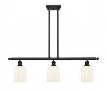  516-3I-BK-G559-5GWH - Bridal Veil - 3 Light - 36 inch - Matte Black - Cord hung - Island Light